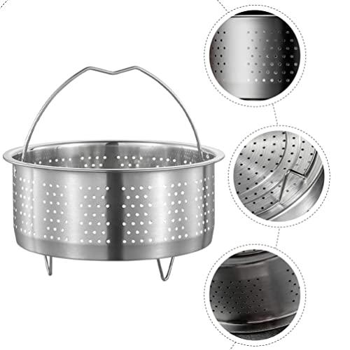 UPKOCH Kitchen Steamer Basket Stainless Steel Vegetable Steamer Basket Insert Chinese Dumpling Rice Cooker Steaming Basket with Handle for Veggie Fish Seafood Cooking 18cm Kitchen Strainer - CookCave