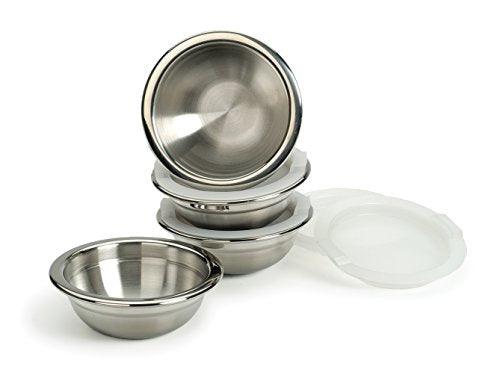 RSVP International 8 Piece Stainless Steel Prep Bowls Set with Lids, Model Number: (PREP-8) - CookCave