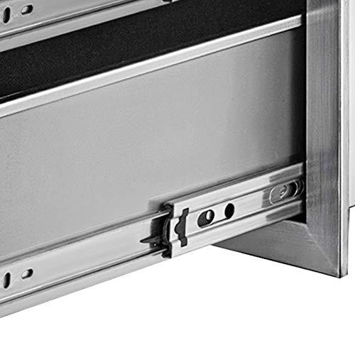 Mophorn 18x23 Inch Outdoor Kitchen Stainless Steel Triple Access BBQ Drawers with Chrome Handle, 18 x23 x 23 Inch - CookCave