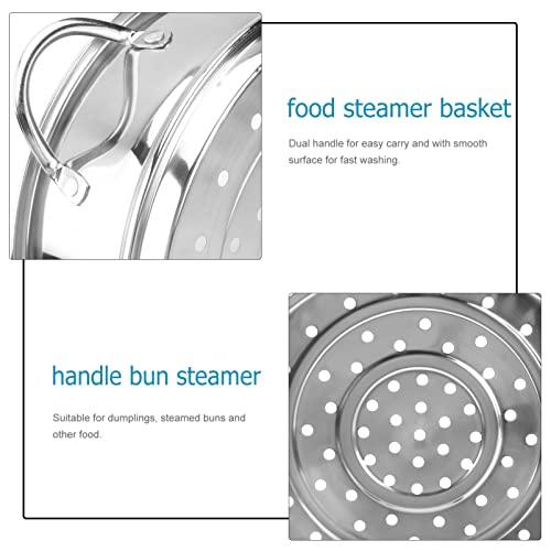 Cabilock Food Steamer Basket Stainless Steel Handles Steamer Basket with Handle Bun Steamer Grid for nstant Pot and Pressure Cooker Accessories Kitchen Restaurant Silver Diameter 16/18/ 20/ 22cm - CookCave