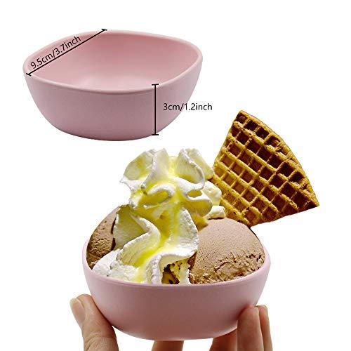 6PCS 4.5 OZ Wheat Straw Small Dessert Bowls, Stacked Pinch Bowls, Bamboo Fiber Mini Prep Bowls, Unbreakable Dipping Saucers for Side Dishes, Seasoning, Snack, Appetizer (Pink) - CookCave