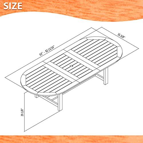 Amazonia Lemans 7-Piece Outdoor Dining Table Set | Eucalyptus Wood and Wicker Chairs| Ideal for Patio and Indoors - CookCave