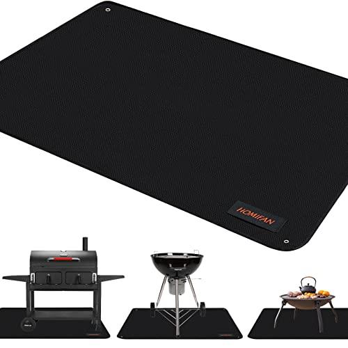 HOMIFAN 36 x 48 Inch Grill Mats for Outdoor Grill, Under Grill Mat, Fireproof Deck and Patio Protector Mat, BBQ Mat for Under BBQ, Waterproof Fire Grill Floor Pads Woodfire Pit Mat Fireplace Mat - CookCave