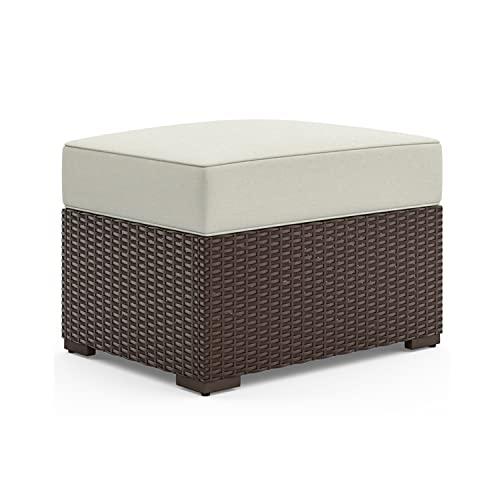 Homestyles 6800-90 Palm Springs Outdoor Ottoman, 1 Seat, Brown - CookCave