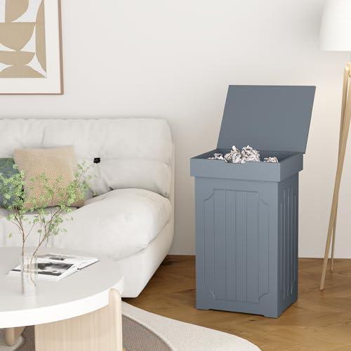 JEROAL Wood Kitchen Trash Can, Trash Can Cabinet, 23 Gallon Large Kitchen Garbage Can with Lid, Dog Proof Trash Can, Recycle Trash Bin for Kitchen, Bathroom Home and Outdoor, Gray - CookCave