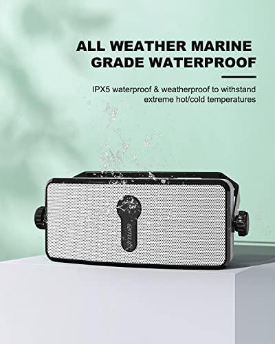 Inwa Bluetooth Outdoor Speaker, IPX5 Waterproof Wall Mount Speaker, Wireless Sync Up to 100 Speakers, Connect Seamlessly to Phone, Computer, Echo Dot, Suitable for Patio, Porch, Gazebo, Garage, 2 Sets - CookCave