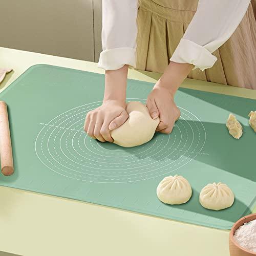 Silicone Baking Mat Extra Large Non-stick Baking Mat With High Edge, Food Grade Silicone Dough Rolling Mat For Making Cookies, Macarons, Multipurpose Mat, Countertop Mat, Placemat (16"X24") - CookCave