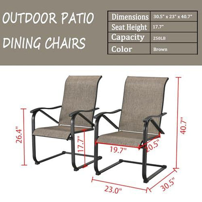 LOKATSE HOME Sling Patio Dining Set of 2 Outdoor Chairs Poolside Balcony Garden Porch, Black Frame - CookCave