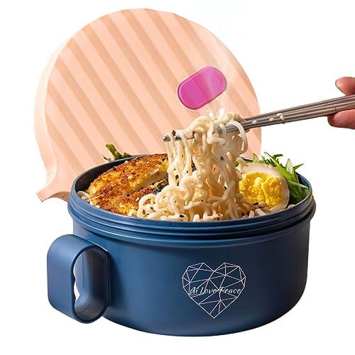 AI LOVE PEACE Microwave Ramen Bowl, Noodle Bowl, Portable Ramen Cooker, Instant Ramen Noodle Bowls, Microwave Pasta Cooker,Microwave Safe Soup Bowl With Lid, Dorm Microwave Ramen Pot, BPA Free(Pink) - CookCave