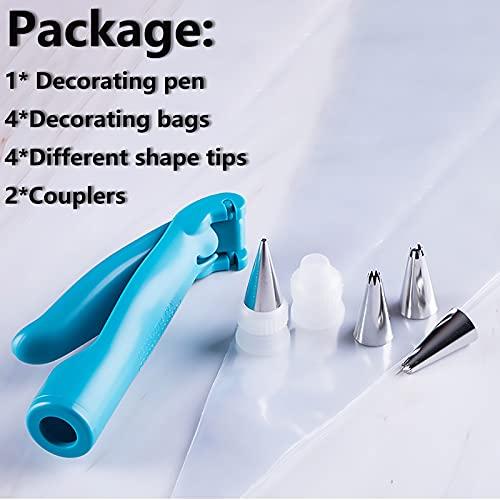 Cake Decorating Pen Tool Kit Pastry Bag DIY Cake Deco Tools Kit Pastry Icing Pen Piping Kit Bags(Blue) - CookCave