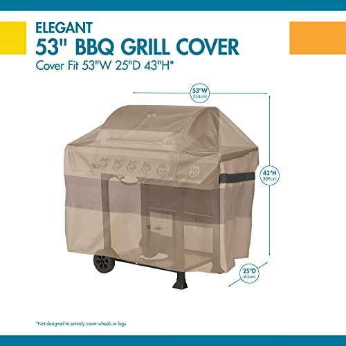 Duck Covers Elegant Waterproof 51 Inch BBQ Grill Cover , Swiss Coffee , 51"W x 23"D x 44"H - CookCave