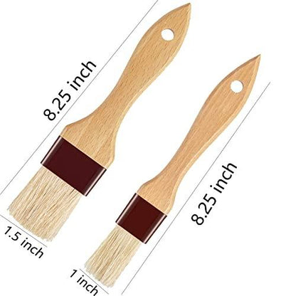 Basting Brush-Pastry Brush,Oil Brush for Cooking,Boar Bristles BBQ Brushes for Grill,Beech Wooden Handle Food Brush for Baking/Spreading Marinade/Sauce/Butter/Egg/Kitchen Baster Brushes(1.5 1 inch) - CookCave