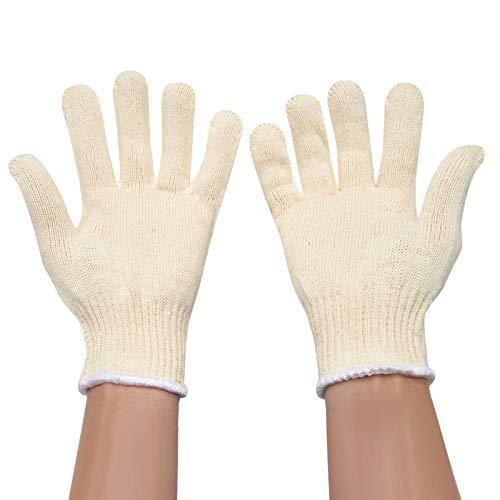 EBLAELEL Safety gloves white cotton bbq heat liners grilling work glove men cooking women knitted cotton Pack of 12 - CookCave