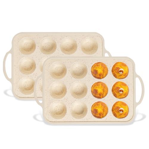 iArtker Silicone Muffin Pan - 12 Cups Muffin Baking Mold With Reinforced Stainless Steel Frame Inside, Non-stick Bakeware Durable Baking Mold Cupcake Molds,Dishwasher Safe,BPA Free - CookCave