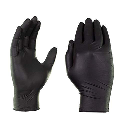 GLOVEWORKS Black Disposable Nitrile Industrial Gloves, 5 Mil, Latex & Powder-Free, Food-Safe, Textured, Large, Box of 100 - CookCave