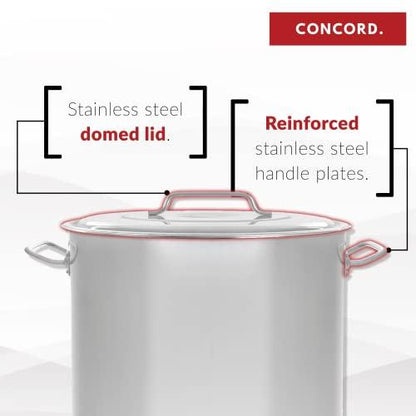 Concord Cookware Stainless Steel Stock Pot Cookware, 40-Quart - CookCave