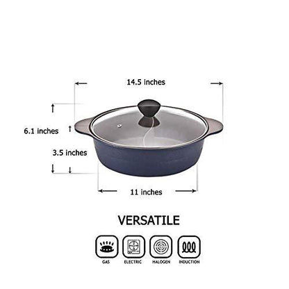 IH Shabu Shabu 28 cm Double Coated Ceramic Stock Pot - CookCave