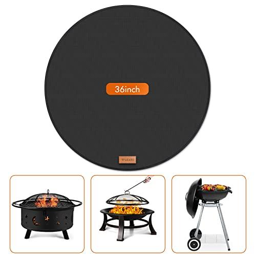 WLEAFJ Round Under Grill Mat, Fire Pit Mat Fireproof Mat, 36" Grill Mats for Outdoor Grill Deck Protector, fire pit pad for deck fireproof, BBQ Mat for Under BBQ, Outdoor Flat Top Gas, Propane Burners - CookCave