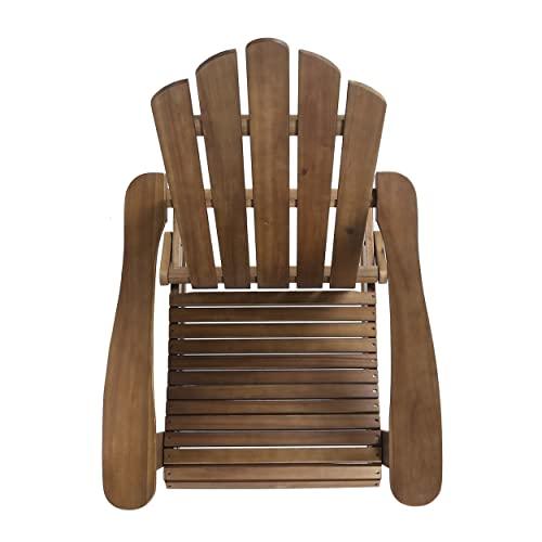 Christopher Knight Home Cara Outdoor Adirondack Acacia Wood Rocking Chair, Dark Brown Finish - CookCave