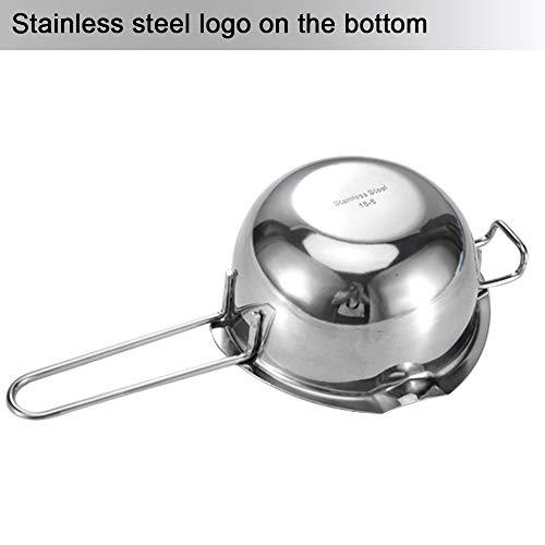 [New Upgrade] Stainless Steel Double Boiler Pot 600ML for Melting Chocolate, Butter, and Candle Making - 18/8 Steel Universal Insert - CookCave