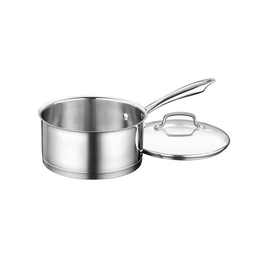 Cuisinart Professional Stainless Saucepan with Cover, 3-Quart, Stainless Steel - CookCave