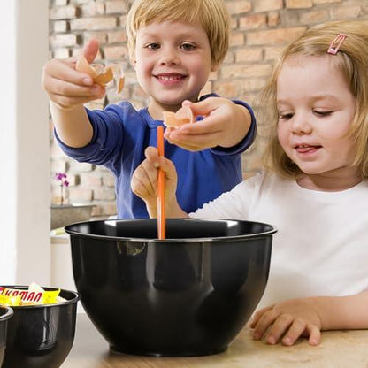 Greentainer 5-Piece Plastic Mixing Bowl Set with Lids for Kitchen, Nesting Storage Bowls for Baking, Prepping,Cooking and Serving Food, Dishwasher, Microwave Safe,Great for Mixing & Serving (Black) - CookCave