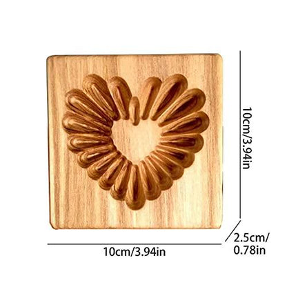 Wooden Cookie Biscuit Mold, 3D Baking Mold, Embossing Craft Decorating Baking Tool, Suitable for Halloween Thanksgiving Christmas Kitchen DIY (Love B 10 * 10 * 2) - CookCave