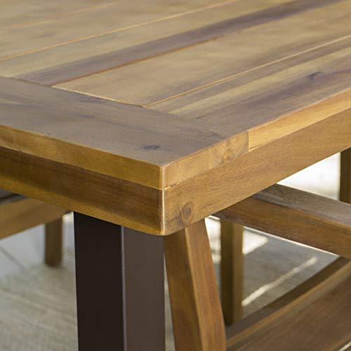 Christopher Knight Home 298192 Spanish Bay Acacia Wood Outdoor Dining Table | Perfect for Patio | with Teak Finis, Brown - CookCave