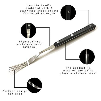 WALLFARM 12" Carving Fork - Versatile BBQ Meat Fork & Serving Fork - Granny Fork for Cooking, Roasting, Meat Shredding, Barbeque & Lifting - CookCave