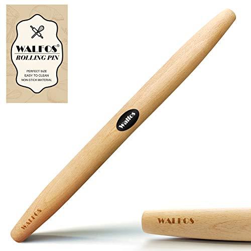 WALFOS French Rolling Pin for Baking, 15.7 Inch Natural Beech Wood Rolling Pins, Kitchen Dough Roller for Fondant, Pizza, Pie, Cookie and Pastry - CookCave