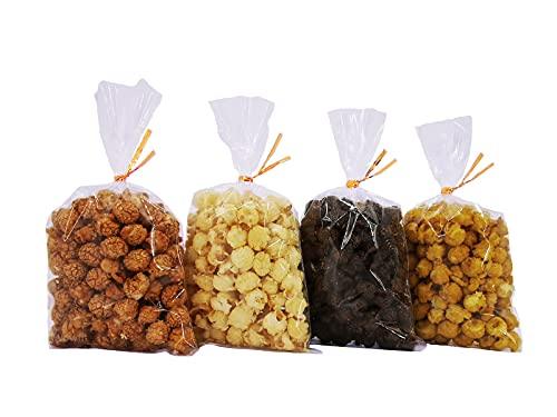 Wowfit 100 CT 6” x 10” Clear Flat Cellophane Treat Bags with 6” Gold Twist Ties, Cello Packaging for Gift Wrapping, Decorations, and Food Storage - CookCave