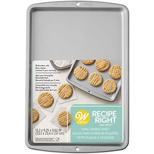 Wilton Recipe Right Small Non-Stick Baking Sheet, Cookie Sheet, 13.2 x 9.25-Inch, Steel - CookCave