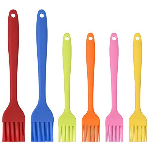 Hhyn Silicone Basting Brush Set 6 Pack Heat Resistant Pastry Brushes Spread Oil Butter Sauce for BBQ Grill Barbeque Kitchen Baking Cooking Pastries, 2 Large & 4 Small - CookCave