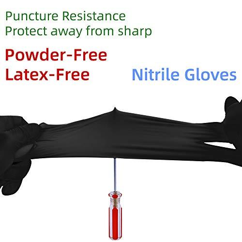 Kexle Nitrile Disposable Gloves Pack of 100, Latex Free Safety Working Gloves for Food Handle or Industrial Use, Black, Large(Pack of 100), (2D-IJ9V-27IH) - CookCave