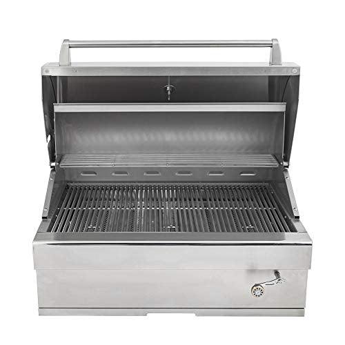 Barbeques Galore 32-inch Turbo Charcoal Built-In Stainless Steel BBQ Grill with Charcoal Tray - 32CHARCOALG - CookCave