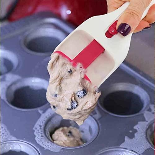 Cake Batter Distribution Scoop, Kitchen flour paste Dispenser scoop DIY cupcake batter scoop, One-Touch Sliding Button Dispenses Batter, Home Batter Dispenser baking tool, Dishwasher-Safe & BPA-Free - CookCave