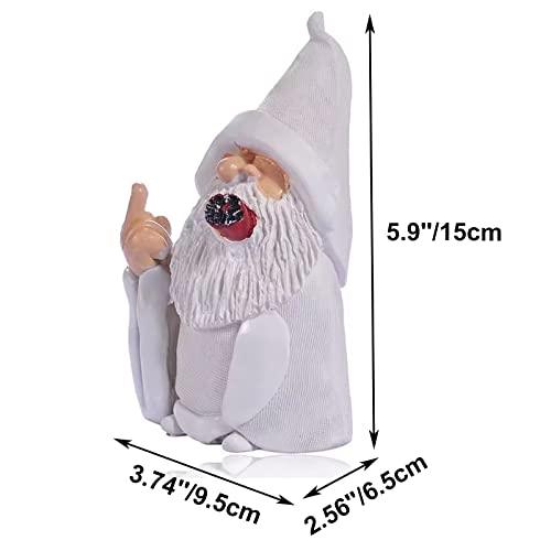 Middle Finger Figurine Ornaments, Funny Garden Gnomes Outdoor Statues 5.9 Inch Naughty Smoking Wizard Dwarf Sculpture Decoration for Lawn Patio Outside Yard Decor Housewarming Valentine's Day Gift - CookCave