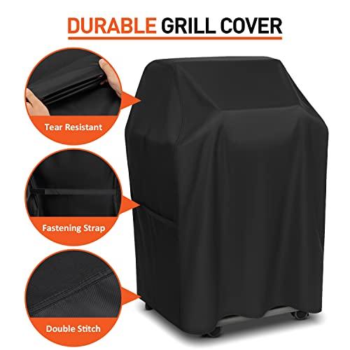 Arcedo Small Grill Cover 32 Inch, 2 Burner BBQ Gas Grill Cover, Heavy Duty Waterproof Outdoor Barbecue Cover, Fits Weber, Char Broil, Nexgrill and More Grills with Collapsed Side Tables - CookCave