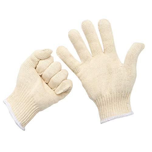 EBLAELEL Safety gloves white cotton bbq heat liners grilling work glove men cooking women knitted cotton Pack of 12 - CookCave