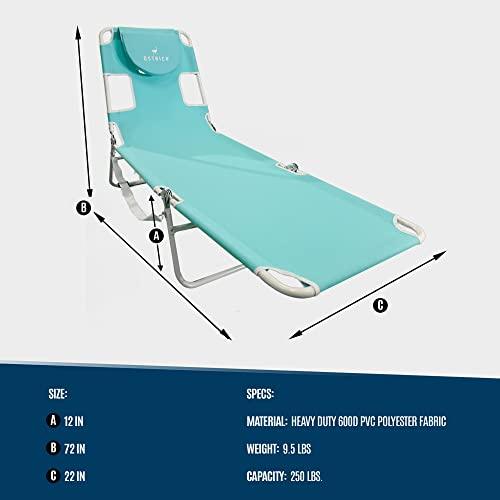 Ostrich Outdoor Folding Adjustable Recliner Chaise Lounge Chair for Beaches, Lakes, and Backyard Pools with Carrying Straps - CookCave