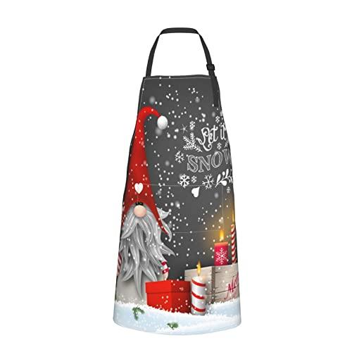 Deaowangluo Adult Size Adjustable Bib Merry Christmas Gnome Xmas Gifts Apron With Tool Pockets For Gifts - CookCave