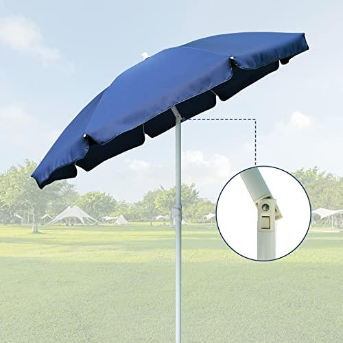 AMMSUN 6FT Portable Picnic Outdoor Canopy Sunshade Beach Umbrella with Tilt Function, Small Patio Umbrella - UPF 50+ protection Beach Chair Umbrella 6' Blue - CookCave