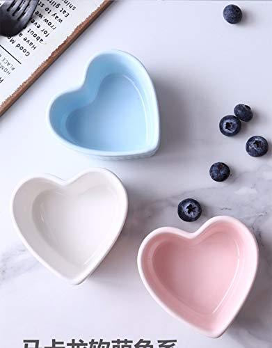 Sizikato Heart-Shaped Porcelain Souffle Dishes, Ramekins - 3.5 Inches for Souffle, Creme Brulee and Dipping Sauces - Set of 4 - CookCave