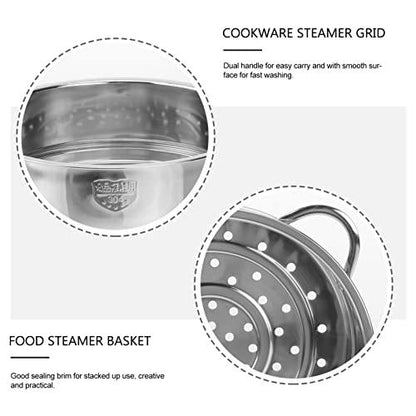 Cabilock Food Steamer Basket Stainless Steel Handles Steamer Basket with Handle Bun Steamer Grid for nstant Pot and Pressure Cooker Accessories Kitchen Restaurant Silver Diameter 16/18/ 20/ 22cm - CookCave