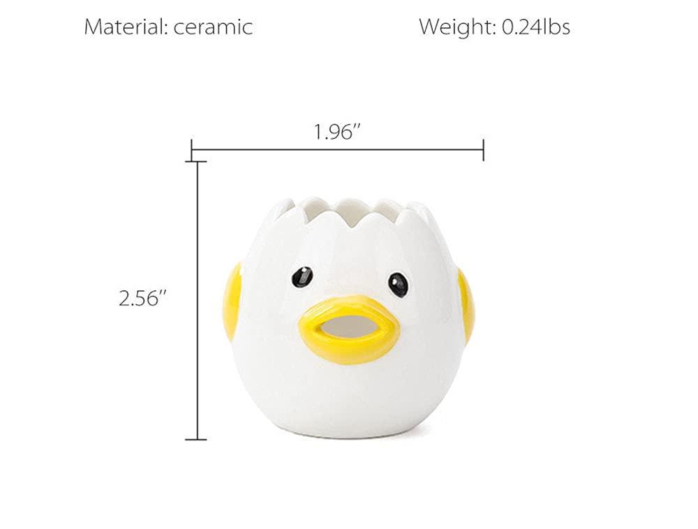 LuoCoCo Cute Egg Separator, Ceramics Vomiting Chicken Egg Yolk White Separator, Practical Household Small Egg Filter Splitter, Kitchen Gadget Baking Assistant Tool, Dishwasher Safe (Yellow) - CookCave