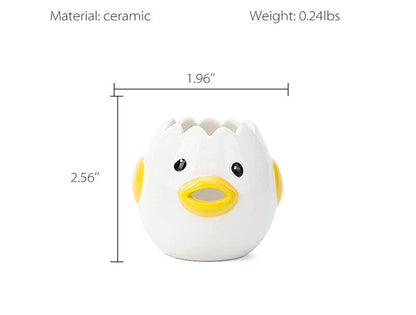 LuoCoCo Cute Egg Separator, Ceramics Vomiting Chicken Egg Yolk White Separator, Practical Household Small Egg Filter Splitter, Kitchen Gadget Baking Assistant Tool, Dishwasher Safe (Yellow) - CookCave