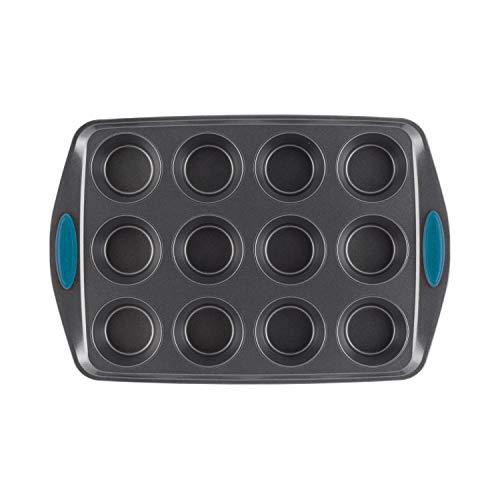 Rachael Ray Yum -o! Nonstick Bakeware 12-Cup Muffin Tin With Grips / Nonstick 12-Cup Cupcake Tin With Grips - 12 Cup, Gray - CookCave