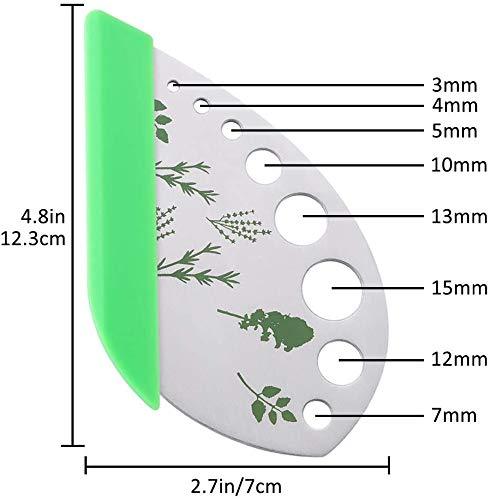 Herb Stripper, Jiaedge Green 9 holes Stainless Steel Kitchen Herbs Leaf Stripping Tool, Metal Herb Peeler for Kale, Collard Greens, Thyme, Basil, Rosemary Stripper - CookCave