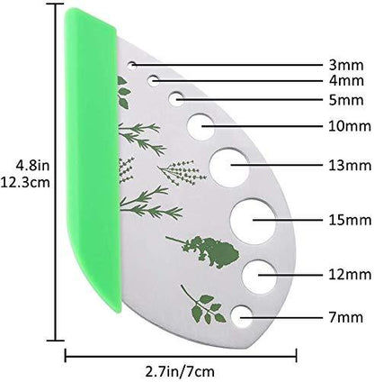 Herb Stripper, Jiaedge Green 9 holes Stainless Steel Kitchen Herbs Leaf Stripping Tool, Metal Herb Peeler for Kale, Collard Greens, Thyme, Basil, Rosemary Stripper - CookCave