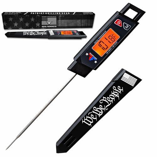 Freedom Flames BBQ Bayonet - Instant Read Meat Thermometer for Outside Grill & Cooking, Waterproof Backlit Digital Temperature Probe - Great Gift for Grilling, Smoking, Deep Frying Oil & Baking - CookCave